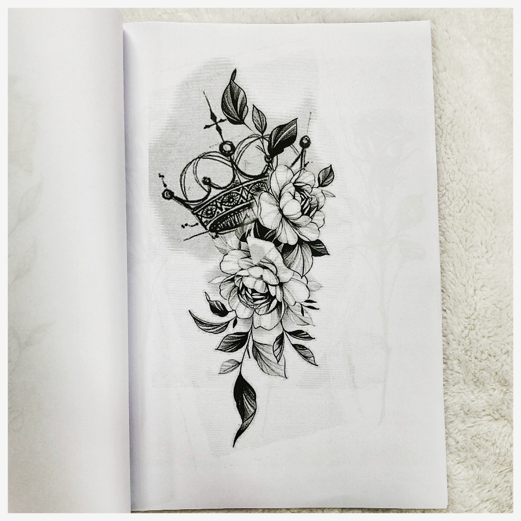 แบบลายสัก ลายดอกกุหลาบ A4 1เซต 40แผ่น ลายสัก ลายสัก ลายเส้นสัก แบบสักลายเส้น tattoo แทกทูรอยสัก ลายสัก แบบสักลาย