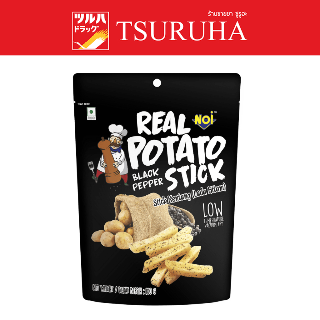 เอ็นโอไอ มันฝรั่งชนิดแท่งทอดกรอบ รสพริกไทยดำ 100กรัม/NOI Black Pepper Potato Sticks 100g.