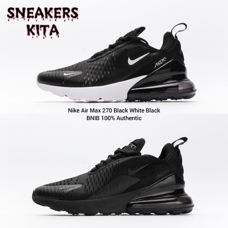 ของแท้ 100% Nike Air Max 270 Black White Black