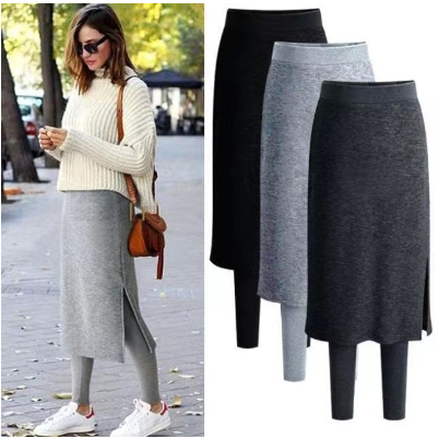 1350 พร้อมส่ง ส่งไว ทันใจ ร้านคนไทยค่ะ สกินนี่วูล ทรงกางเกง+กระโปรง บุขน PLUS SIZE.