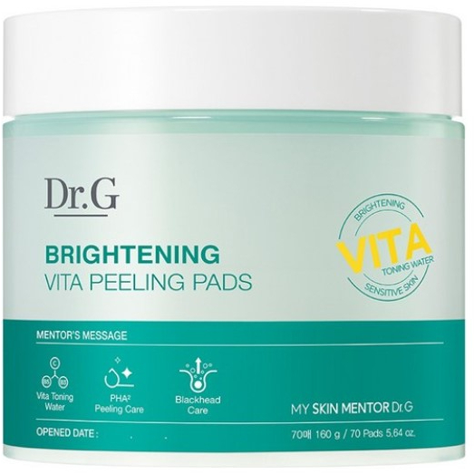 (ของแท้/พร้อมส่ง) Dr.G Brightening Vita Peeling Pads 70 sheets/160g แผ่นเช็ดหน้ารักษาสิว
