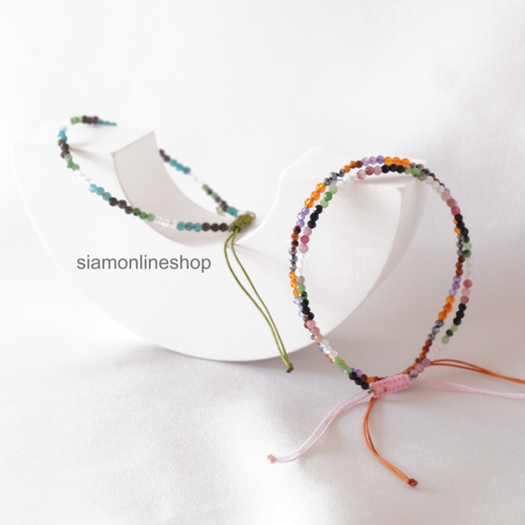 Minimalist bracelet – Birthstone หินประจำวันเกิด ขนาด 2 มม. สร้อยข้อมือ เชือกถัก by siamonlineshop ราคา ถูกที่สุด ดีลบีเคเค แกลเลอรีภาพที่ 4