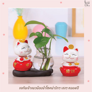 พร้อมส่ง📦✨🧧แจกันแมวนำโชคน่ารักๆ แจกันโปร่งใส🐱🈲สไตล์มินิมอล น่ารักๆ สวยงาม คุณภาพดี (V09)