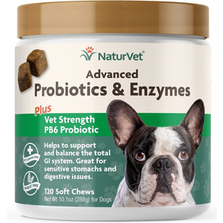 Advanced Probiotics &amp; Emzymes เอมไซม์ช่วยย่อย ดูดซึมสารอาหาร เสริมระบบขับถ่ายสุนัข 120 เม็ดขนม