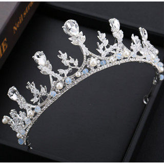 พร้อมส่งจาก กทม Crown Tiara มงกุฏเจ้าหญิง มงกุฏไข่มุกประดับเพชร มงกุฎแต่งงาน การแสดง Princess Birthday Headband