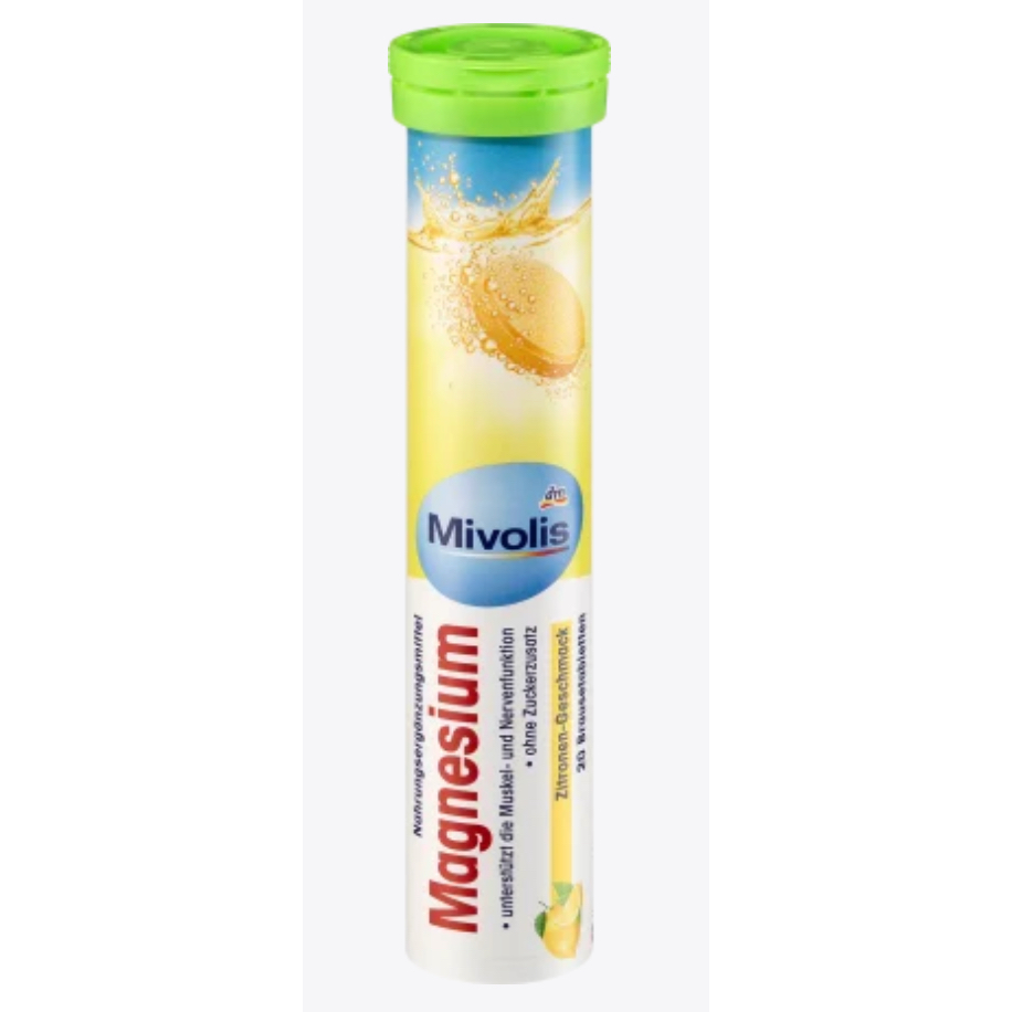 Mivolis แมกนีเซียมเม็ดฟู่ 20 ชิ้น Mivolis Magnesium Effervescent Tablets 20 Pieces (KaOnDi)