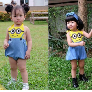 ชุดเด็ก Romper Minion พร้อมที่คาดผม