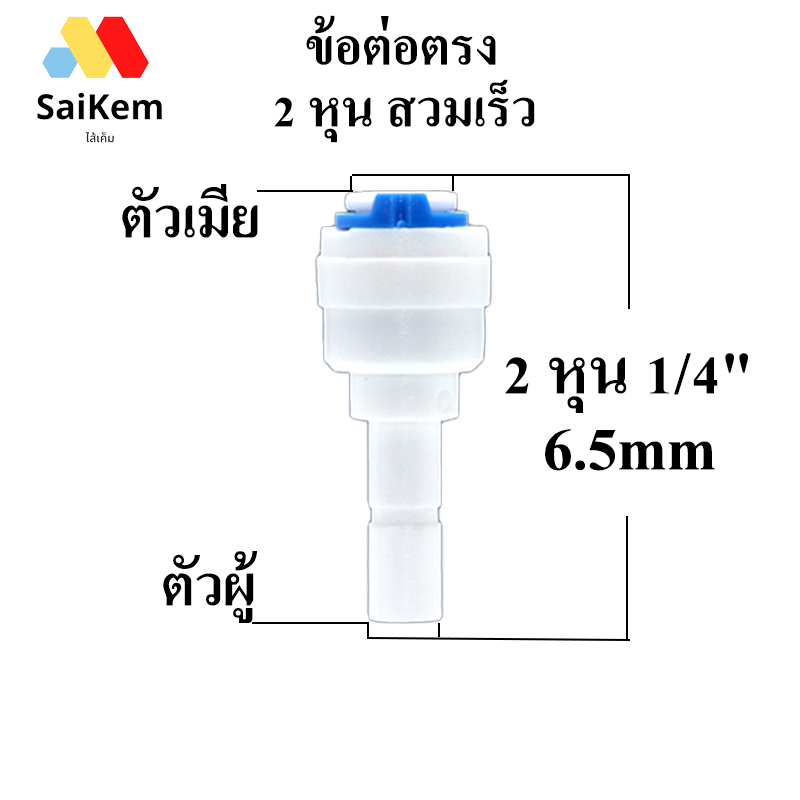 ข้อต่อตรง 2 หุน 1/4" 6.5mm ตัวเมีย 2 หุน แปลง เป็น ตัวผู้ 2 หุน สวมเร็ว อะไหล่เครื่องกรองน้ำ ราคาถูก Shopee Lazada