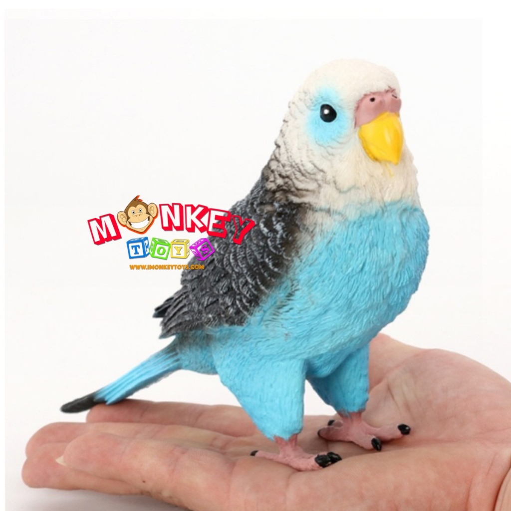 Monkey Toys - โมเดลสัตว์ Bird นก หงส์หยก ฟ้า ขนาด 18.00 CM (จากหาดใหญ่)