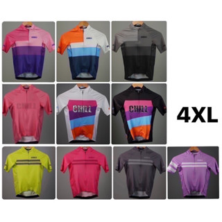 เสื้อปั่นจักรยานแขนสั้น CHILL รุ่นใหม่ ไซส์ 4XL อกเสื้อ ก่อนยืด 40 นิ้ว เอว  36 นิ้ว