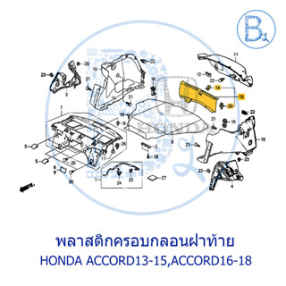 **อะไหล่แท้** พลาสติกครอบกลอนฝาท้าย HONDA ACCORD13-15,ACCORD16-18