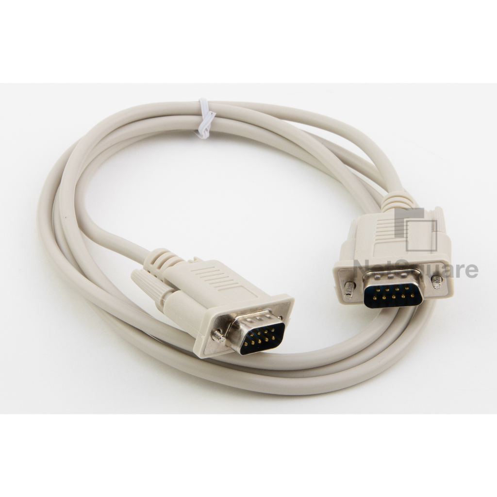 Serial RS232 Male to Male Cable 9-Pin DB9 1.5m สาย COM ชนิด Straight-Through และ Crossover