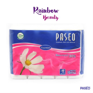 *แพ็ค 10 ม้วน* กระดาษชำระ รุ่นไร้แกน Paseo Hygienic Soft and Natural Essentials Tissue พาซิโอ้ เนื้อกระดาษเหนียว นุ่ม