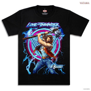 VATANA - เสื้อยืดแขนสั้น สีดำ พิมพ์ลาย THOR: LOVE AND THUNDER | Glow in the dark