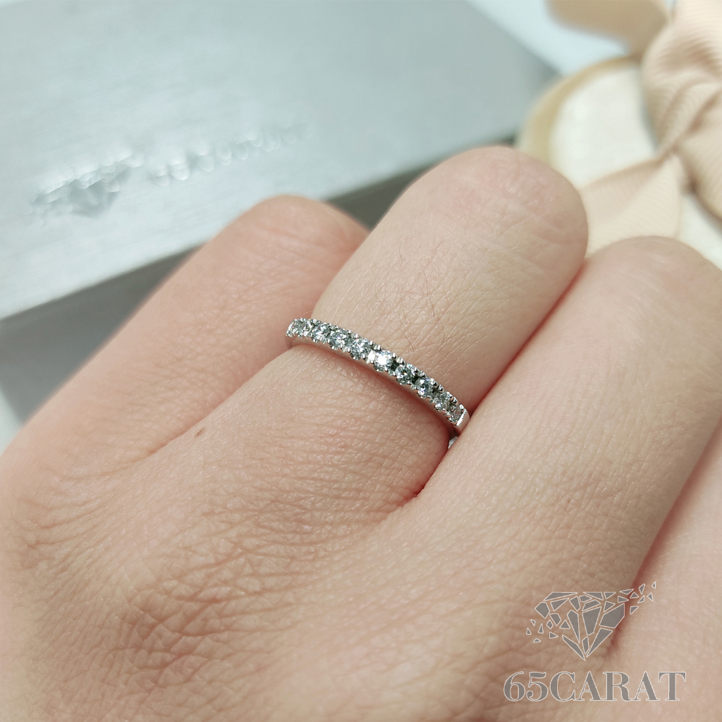 65Carat - แหวนเพชรแท้น้ำ100 แหวนแถว เพชรเบลเยี่ยมคัท 0.20กะรัต รหัส RI650026