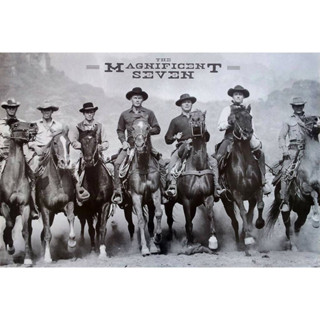 โปสเตอร์ The Magnificent Seven หนัง Cowboy คาวบอย 7 สิงห์แดนเสือ ติดผนัง สวยๆ ม้า อเมริกา poster