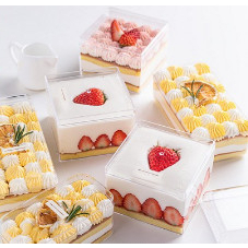 กล่องพลาสติกใส 8.5x8.5x6.5 ซม. มูส กล่องคุกกี้ ขายยกลัง ร้านเบเกอรี่ VV04