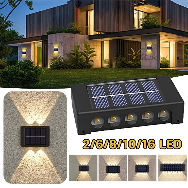 ส่งจากกทม🔥ไฟติดผนังled ไฟโซล่าเซลล์ ไฟติดกำแพง10 LED ไฟติดรั้ว ภายนอกกลางแจ้ง กันน้ํา ไฟพลังงานแสงอาทิตย์ Solar light