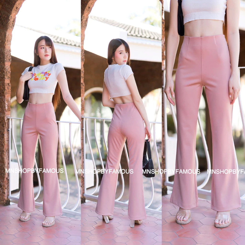 🍒ขาม้ารุ่นHR🍒กางเกงผ้าโรเซฟ-ขาม้า-เอวสูงซิปข้างไซส์S-2XL thumbnail 5