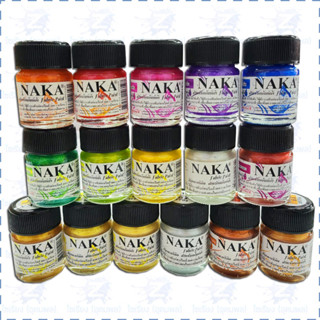 สีอะครีลิค สำหรับเพ้นท์ผ้า [โทนมุก/ประกายทอง] Naka 15 ml. Fabric Paint 1ขวด