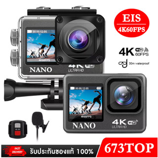 Actionกล้อง 4K 60FPS EIS ACTION CAMERA มีระบบกันสั่น  พร้อมรีโมท อุปกรณ์ครบชุด พร้อมส่ง