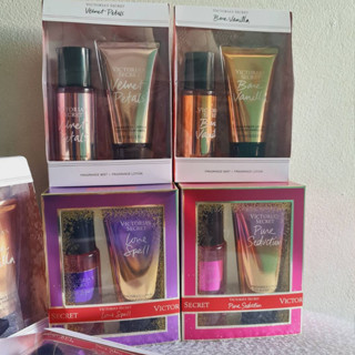 Set Box Victorias Secret Mini Gift Set Body Mist and Body Lotion 75ml.