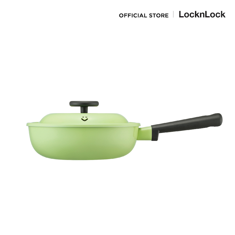 LocknLock กระทะก้นลึก พร้อมฝา Decore' Wok Spring Edition 22 ซม. รุ่น LDE1227IH
