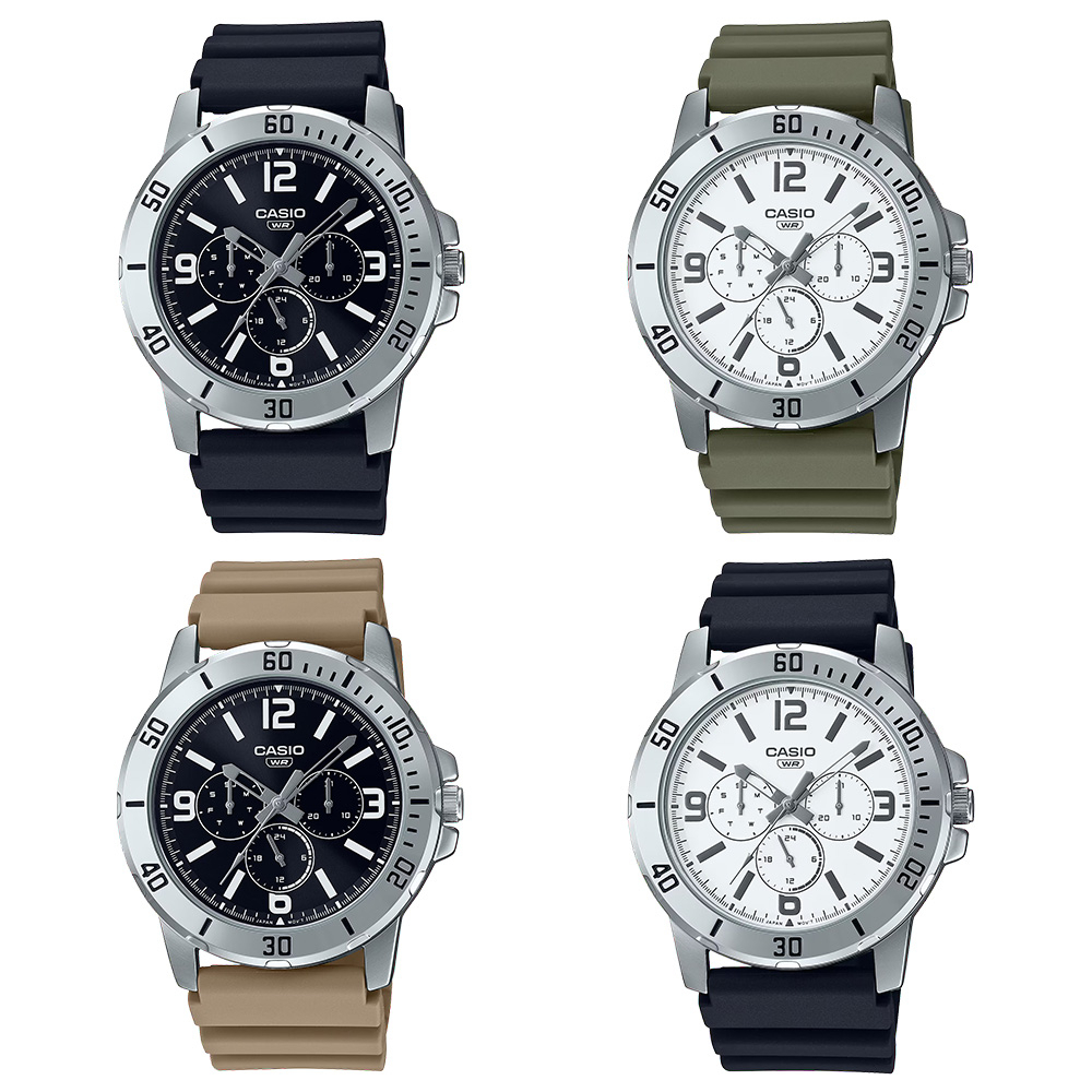 Casio Standard นาฬิกาข้อมือผู้ชาย สายซิลิโคน รุ่น MTP-VD300 (MTP-VD300-1B,MTP-VD300-3B,MTP-VD300-5B,