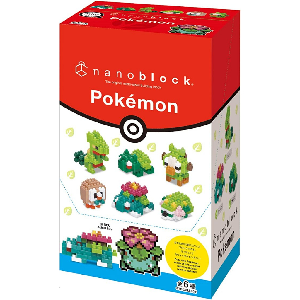 [ส่งตรงจากญี่ปุ่น] nanoblock mininano pokemon ชนิดหญ้า (BOX)