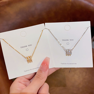 necklace สร้อยคอโซ่ ประดับจี้กลมโลหะ สไตร์เกาหลี  สินค้ามีพร้อมส่ง