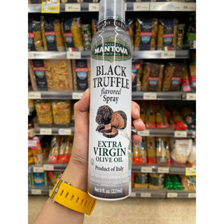 น้ำมันมะกอก ผ่านกรรมวิธี แบบฉีด ตรา แมนโตวา 227 Ml. Extra Virgin Olive Oil Black Truffle Flavoured Spray ( Mantova Brand