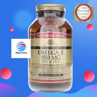 Solgar  Omega 3 - 950 mg.Triple Strength 100 + 33 Bonus 133 sgels