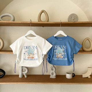 Baby Crop Honey mood เสื้อครอป เชือกรูดข้าง เสื้อหน้าร้อน summer เสื้อใส่สบาย cotton ลาย Dream