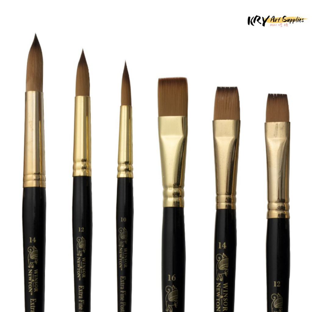 พู่กันหัวกลม Winsor&Newton Extra Fine Poster พู่กันสีน้ำ พู่กันสีโปสเตอร์ พู่กันขนไนลอน พู่กันหัวแบน Flat Head Road Head