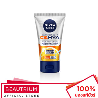 NIVEA Men Extra Bright C&amp;Hya Age Defense Vitamin Wash ผลิตภัณฑ์ทำความสะอาดผิวหน้า 100g