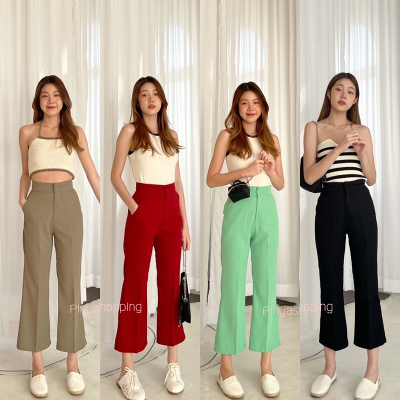 กางเกงเอวสูงทรงขาม้าเต่อตะขอหน้ารุ่นBonitaคัทติ้งสวยเป๊ะชนะเริ่ดS-XL✅
