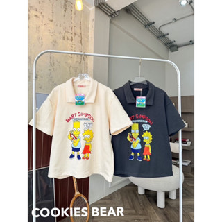 Cookies bear เสื้อโปโลทรงโอเวอร์ไซส์ผ้าเกล็ดปลาตัวหนา