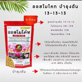 ออสโมโค้ท // ออสโมโค้ท สูตรเสมอ 13-13-13 บำรุงต้นสมบูรณ์ 100 กรัมสูตร12-25-6+1% ปุ๋ยเม็ด ปุ๋ยละลายช้า