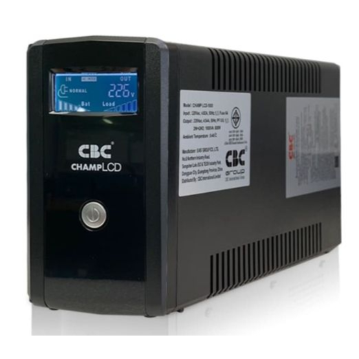 UPS (เครื่องสำรองไฟฟ้า) CBC รุ่น CHAMP LCD (1000VA 600W) รับประกัน 2 ปี ของแท้ ประกันศูนย์ไทย.