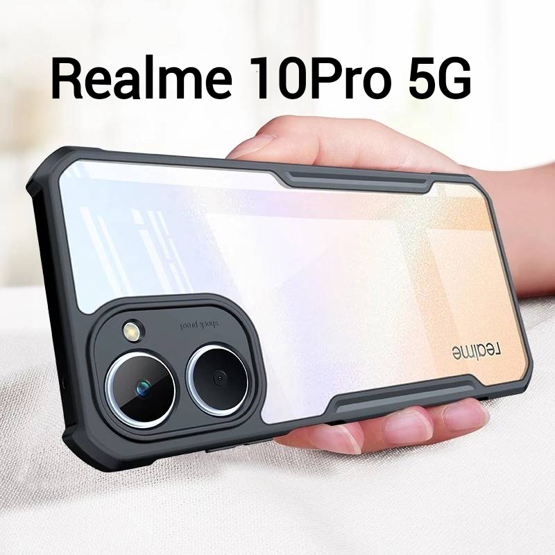 Realme 10Pro 5G/Realme 10 4Gตรงรุ่น(พร้อมส่งในไทย)เคสกันกระแทกขอบสีหลังใสOPPO Realme 10 Pro 5G/Realme 10Pro Plus 5G