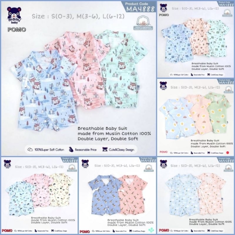 Sale ชุดเด็กแรกเกิด size 6-12 เดือน ผ้ามัสลิน นิ่ม ไม่ร้อน พร้อมส่ง