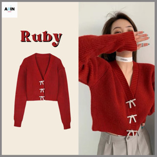 พรีออเดอร์🍒Ruby เสื้อกันหนาว เสื้อผ้าสไตล์เกาหลี เสื้อไหมพรม เสื้อแขนยาว