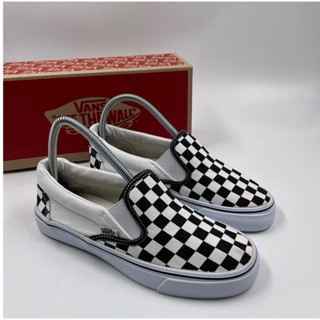 รองเท้าแวนสลิปออน 📌พร้อมกล่องแท้💯% รองเท้าVans slipon checkerbord💥รองเท้าผ้าใบผู้ชาย ทรง Vans 🌟รุ่นฮิต ตรงปก