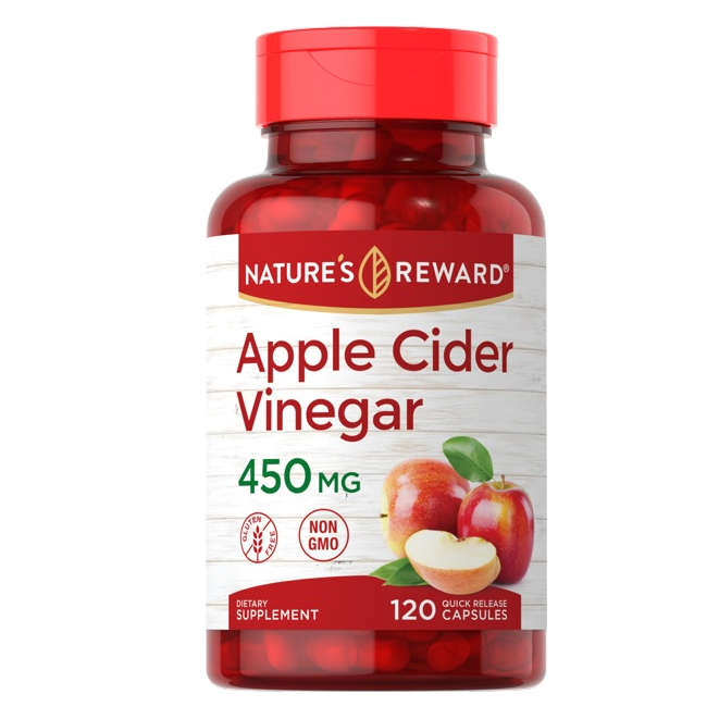 ถูกสุด! แอปเปิ้ลไซเดอร์ 120 เม็ด Nature's Reward Apple Cider Vinegar