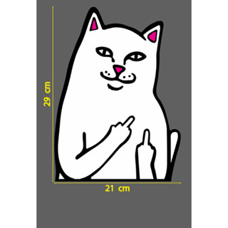 ติกเกอร์ ไดคัต ตัด ลายเส้น แมว Sticker RIPNDIP RIP N DIP CAT 21x29cm แมว ริพเอ็นดิพ แต่งรถ ติดคอม เนื้อ PVC กันน้ำ