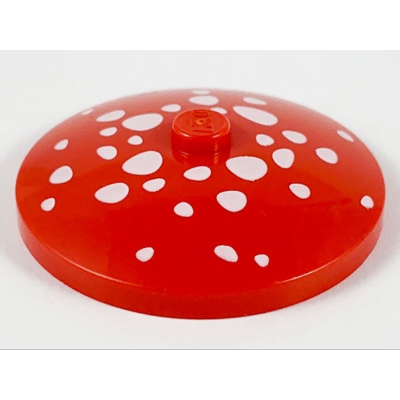 Part Lego 3960pb006 Dish 4 x 4 Inverted (Radar) with Solid Stud with White Spots (Mushroom Top) Patt