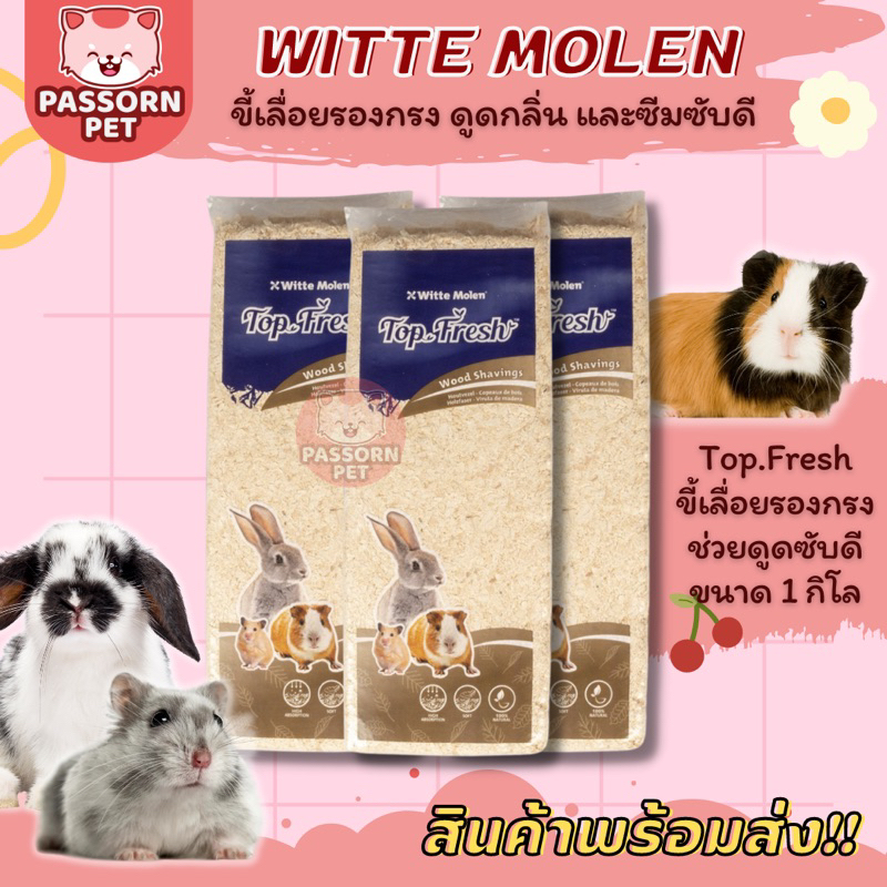 [Passorn.Pet] Witte Molen Top Fresh ท็อปเฟรช ขี้เลื่อยรองกรง กระต่าย แกสบี้ หนูแฮมสเตอร์ เม่นแคระ ก้อนละ 1kg