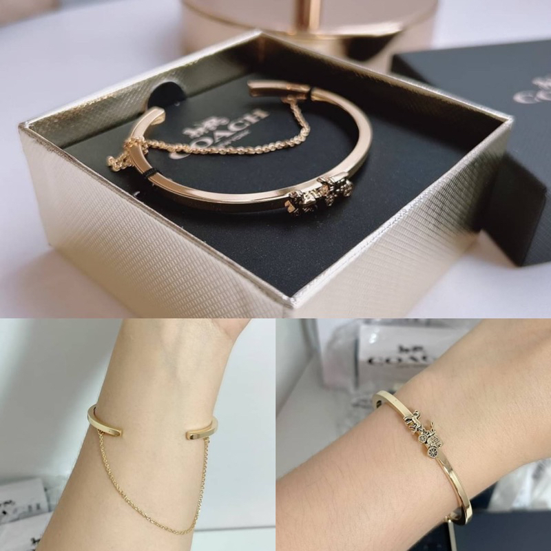 คป 🎀 กำไล สีทอง F33376 / 5964 HORSE AND CARRIAGE BANGLE. (มีป้ายราคาไม่มีถุงผ้า )