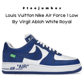 รองเท้า Louis Vuitton Nike Air Force 1 Low By Virgil Abloh White Royal 🌵🌈🔥 สินค้าพร้อมกล่อง