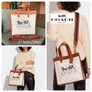 โปรแรง🔥 COACH C8461 FIELD TOTE WITH HORSE AND CARRIAGE PRINT 005